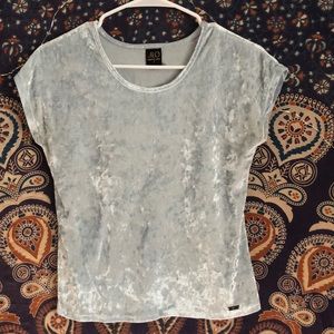 Jennifer Lopez blue velvet blouse